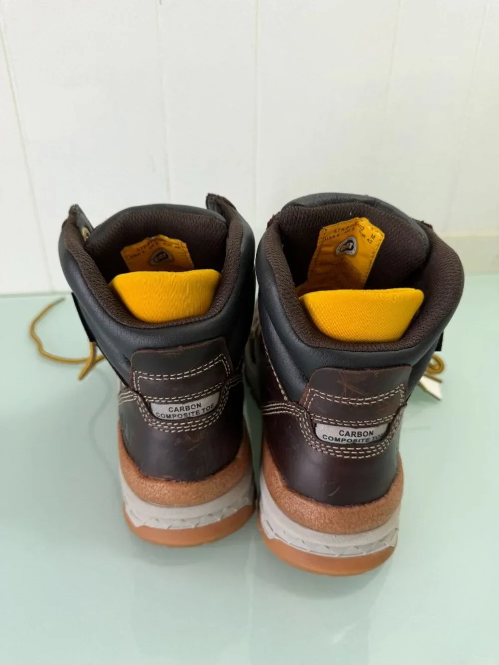 CAT Caterpillar Impact Waterproof Work Boots Men's 9 Carbon Composite Toe Brown